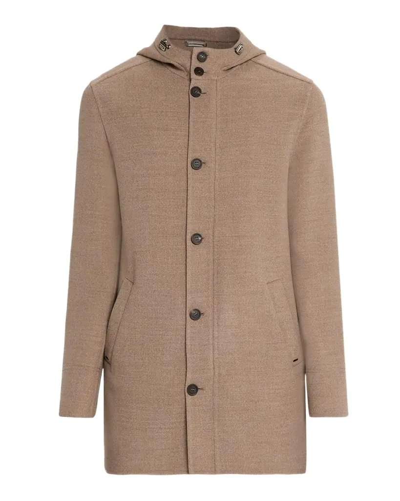 Stefano Ricci Men 's Double-Face Wool Hooded Jacket