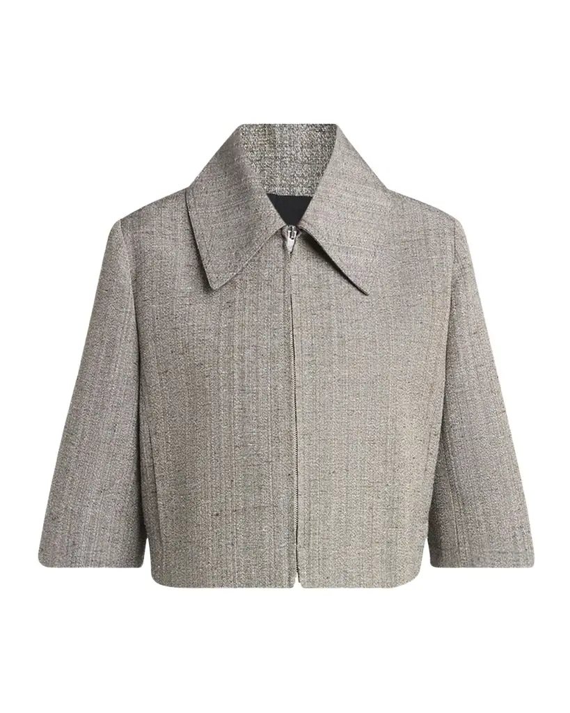 Bottega Veneta Knotted Melange Cropped Jacket - Women's Clothing