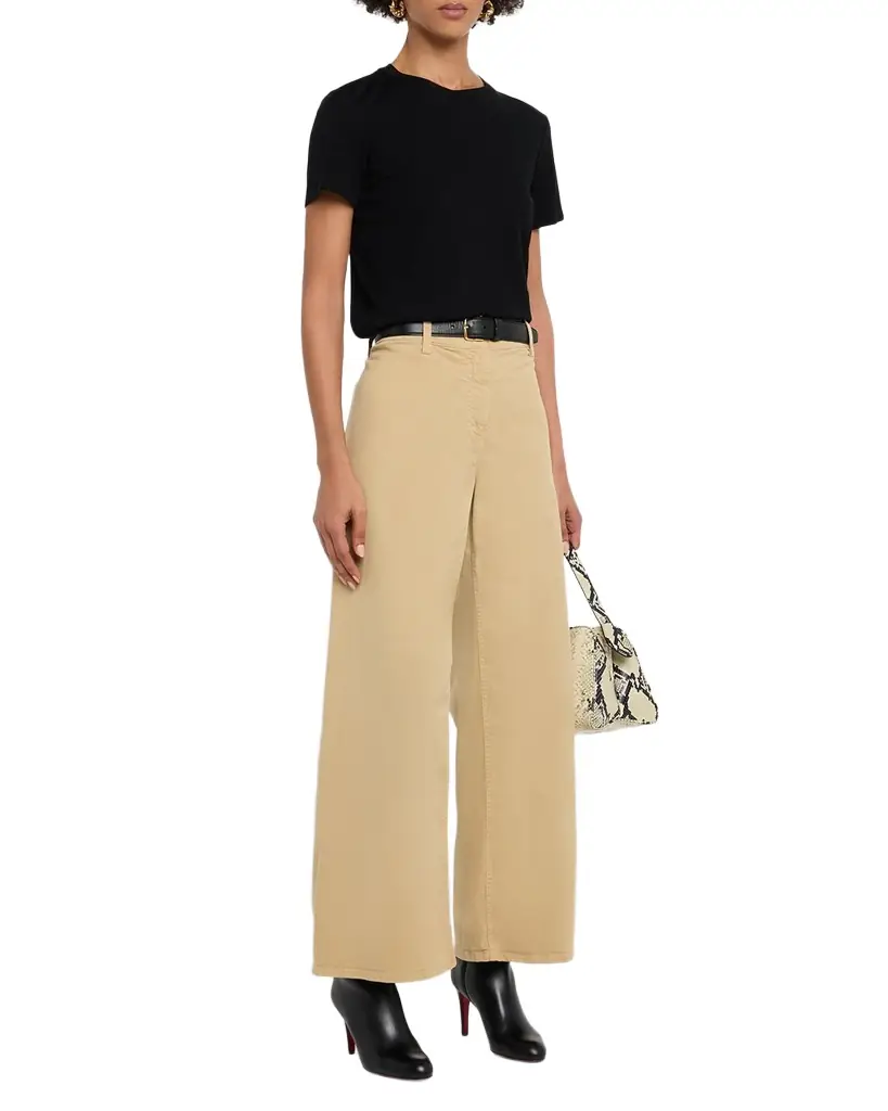 Nili Lotan Megan Brushed Stretch Wide Leg Pants