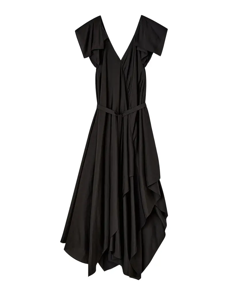 Joseph Plumet Draped Habotai Silk Maxi Dress
