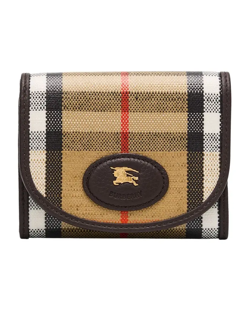 Burberry Highlands Check Compact Trifold Wallet