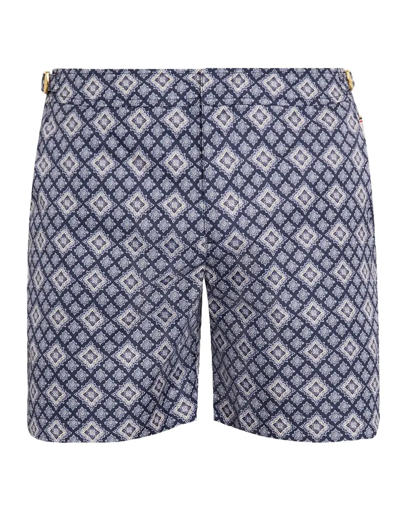 Orlebar Brown Men 's Bulldog Pasisley Mid-Length Swim Shorts