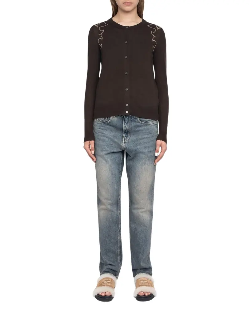 Zadig & Voltaire Missya Western Strass Cashmere Cardigan