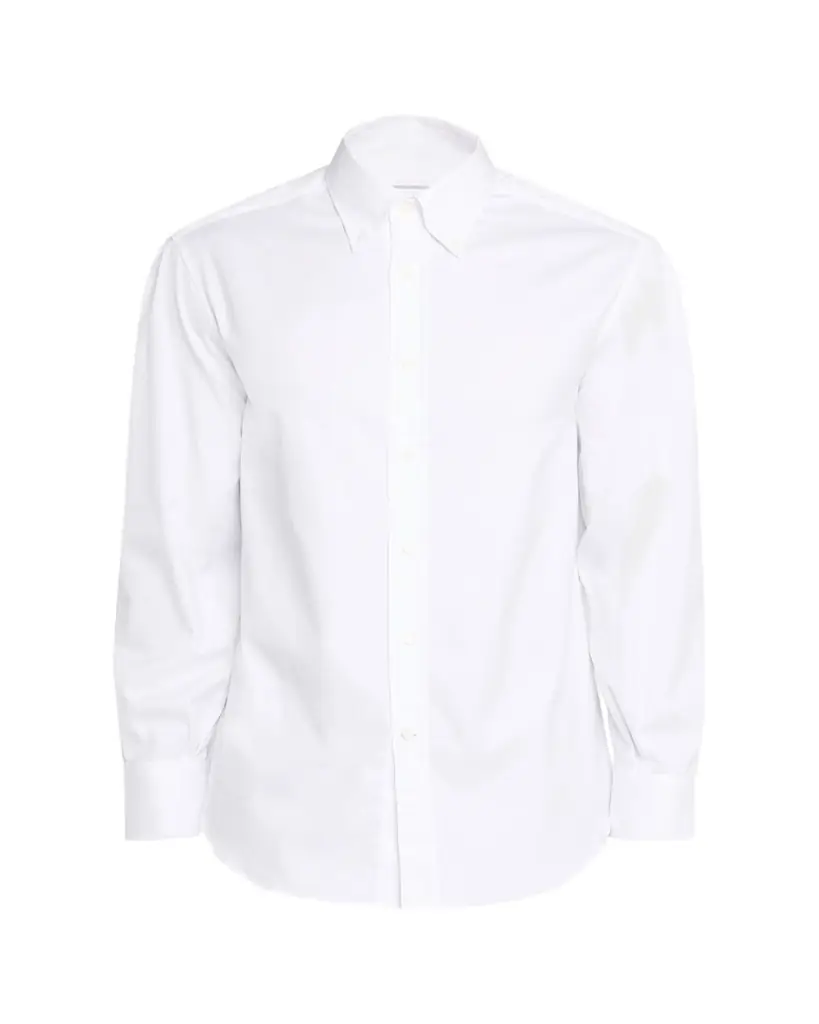 Brunello Cucinelli Men's Piece Dyed Cotton Twill Shirt