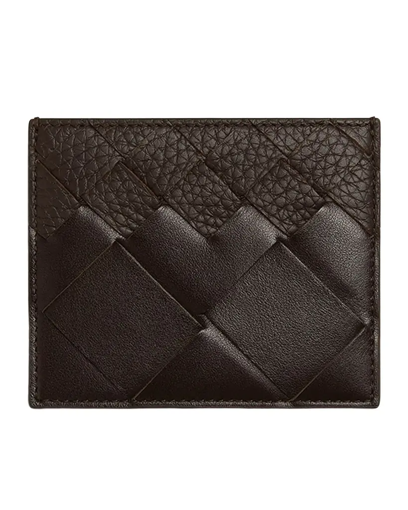 Bottega Veneta Men 's Intrecciato 15 Degrade Leather Card Holder