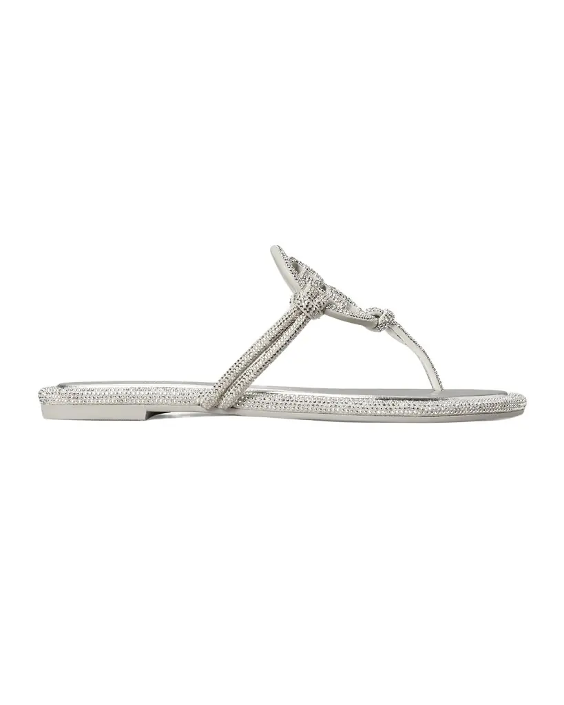 Tory Burch Miller Pave Leather Logo Sandals