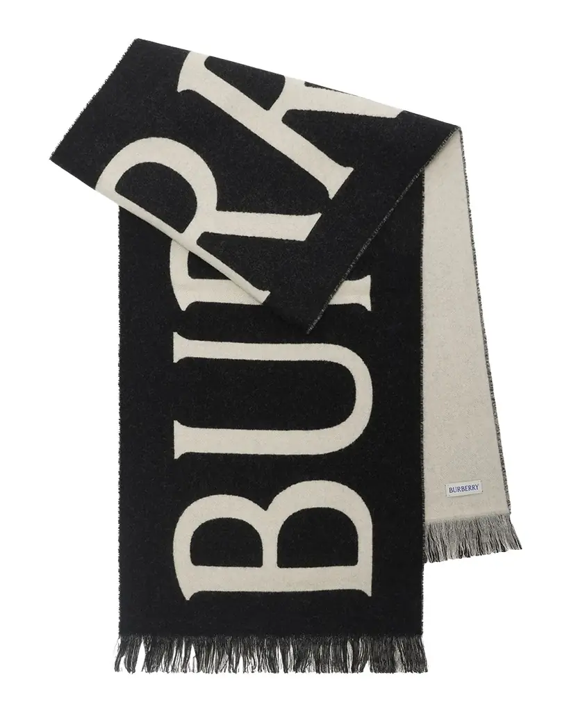 Burberry Men 's Wool Logo B-Shield Scarf