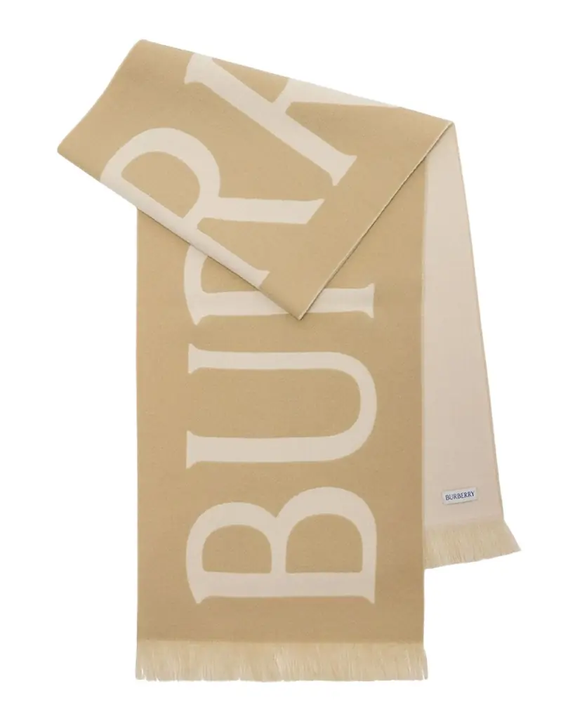 Burberry Men 's Wool Logo B-Shield Scarf