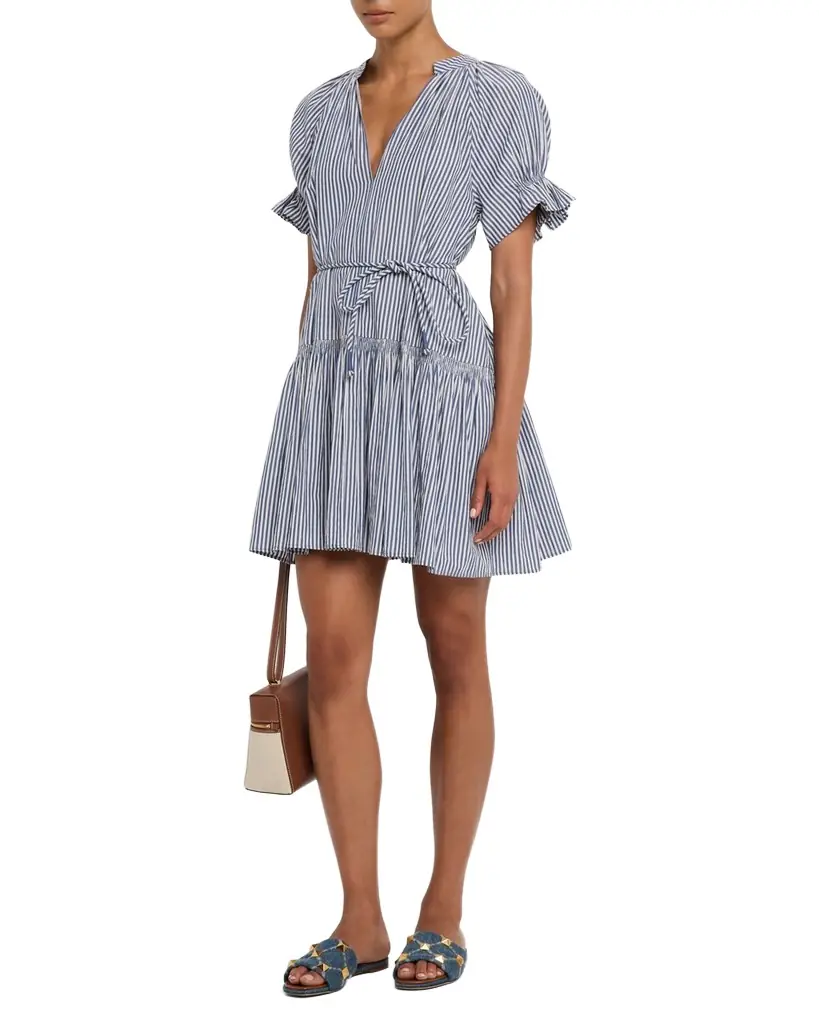 Apiece Apart Marza Striped Organic Cotton Mini Dress