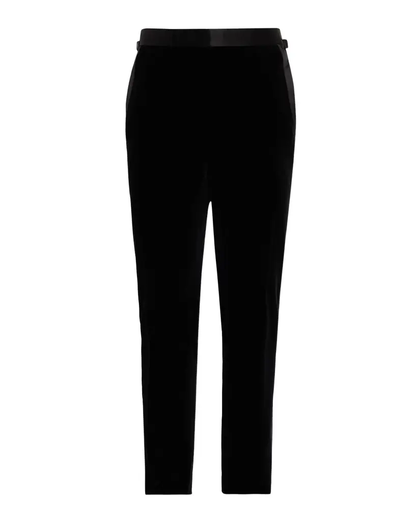TOM FORD Men 's Shelton Velvet Tuxedo Stripe Formal Pants