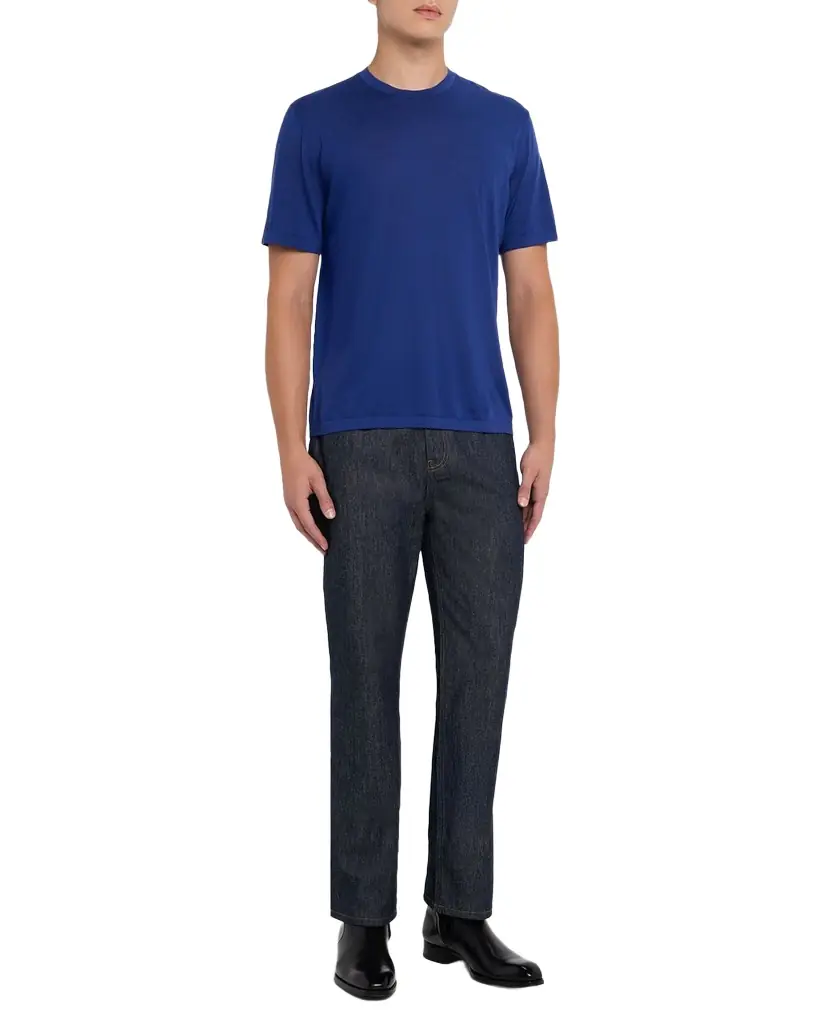 Stefano Ricci Men 's Cashmere Alpha Yarn Crewneck T-Shirt