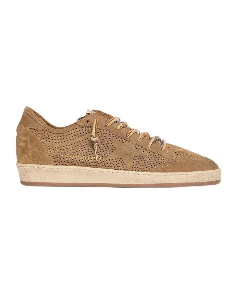 Golden Goose Ball Star Peforated Suede Low-Top Sneakers