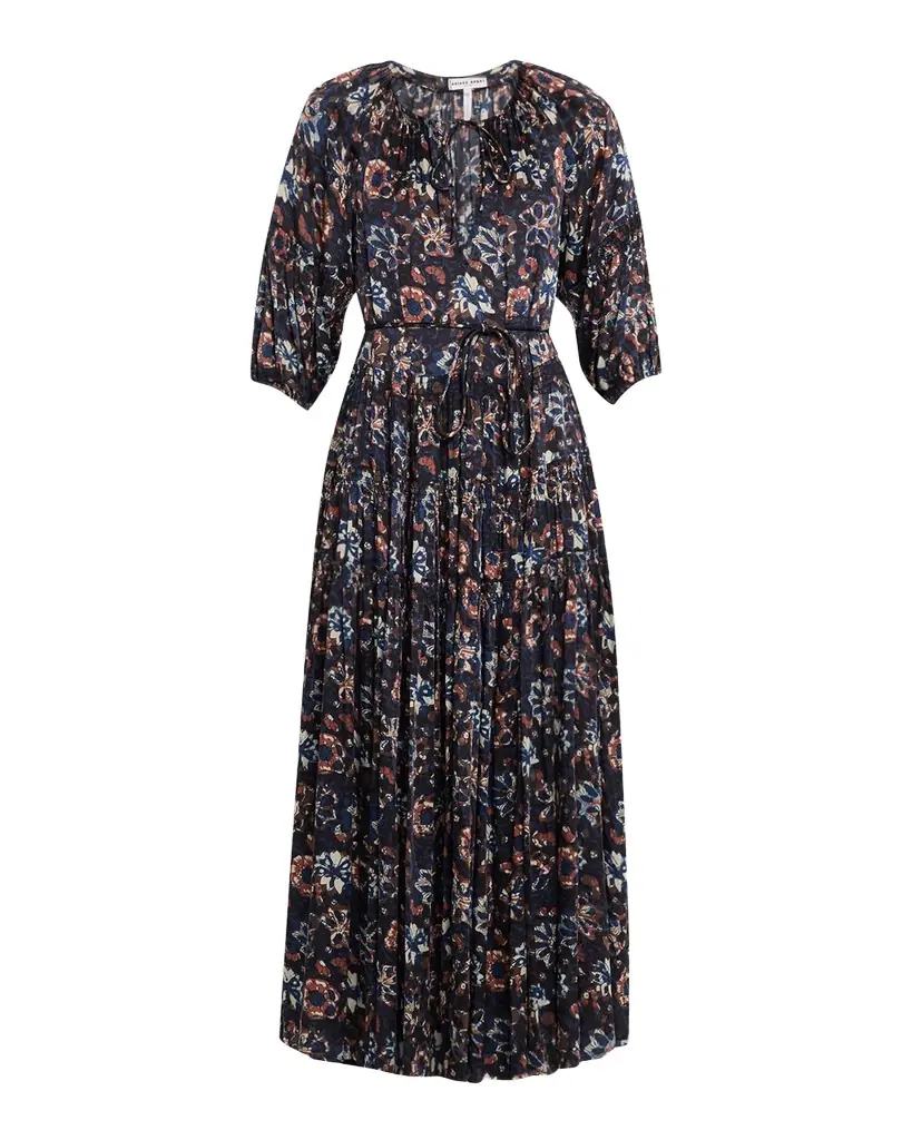 Apiece Apart Santa Cecilia Tiered Viscose Sateen Maxi Dress