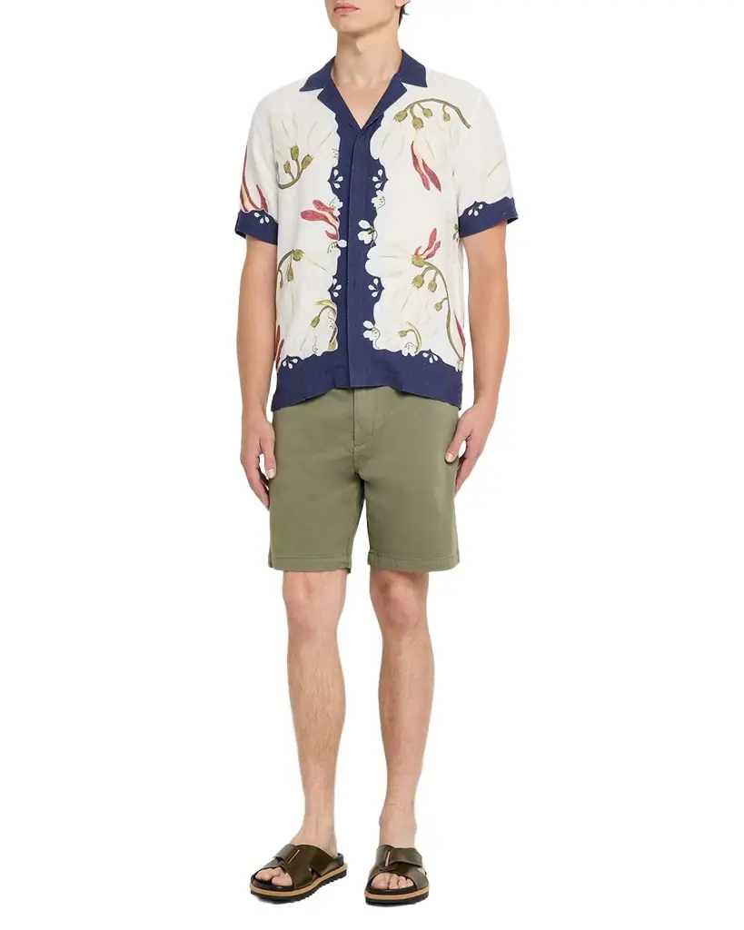 Orlebar Brown Men 's Linen Maitan Orchis Camp Shirt