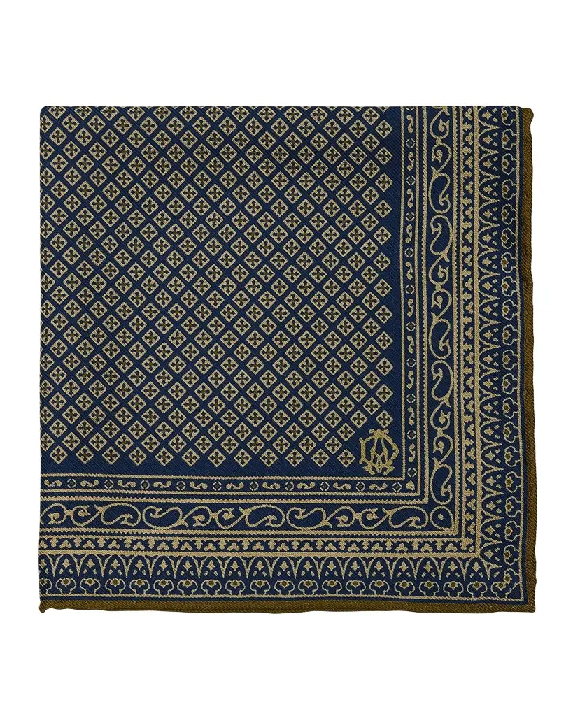 dunhill Men 's Diamond-Woven Mulberry Silk Pocket Square