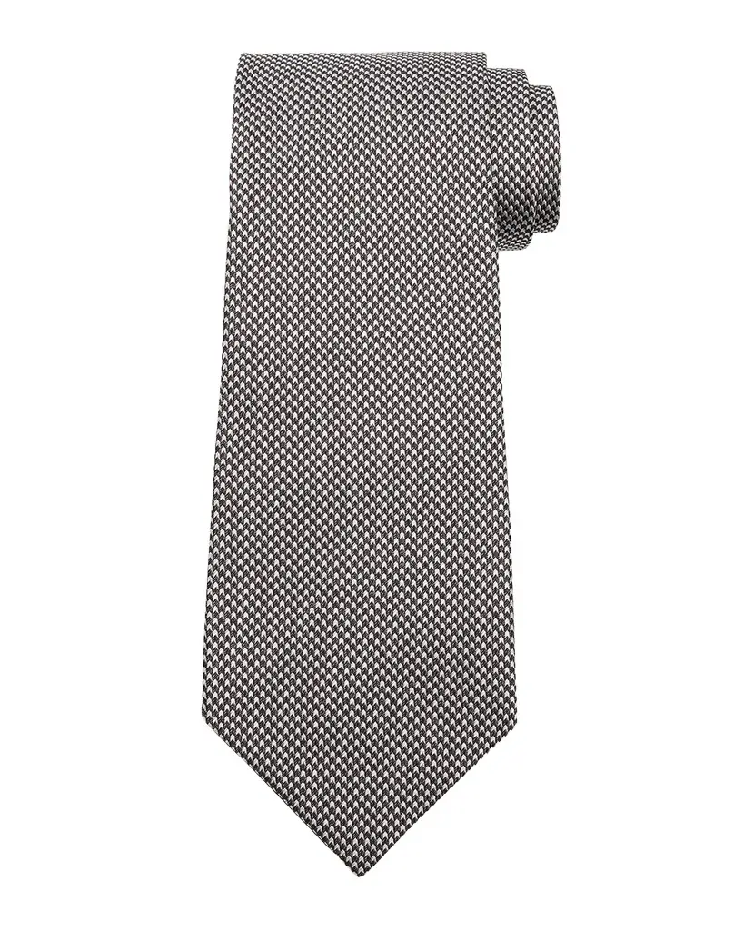 TOM FORD Men 's Micro-Houndstooth Silk Tie