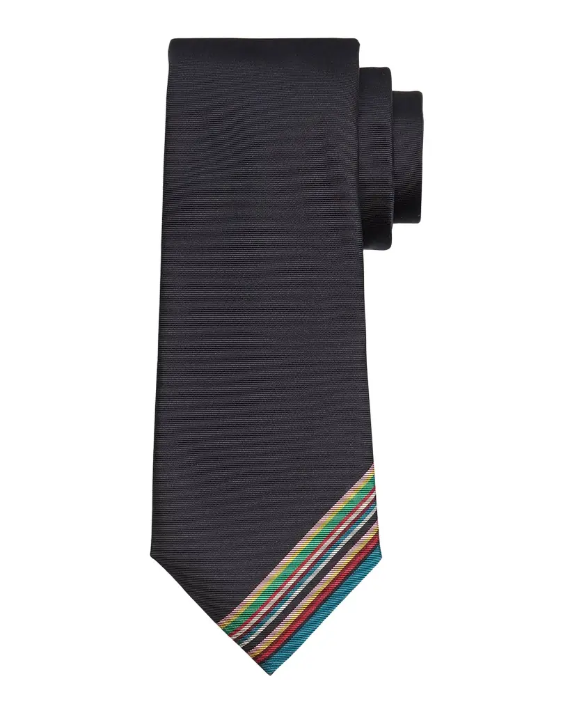 Paul Smith Men 's Placement Signature Stripe Silk Tie