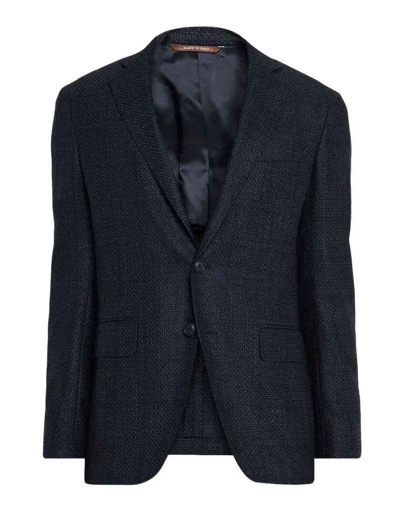 Canali Men 's Stepweave Wool Notch Lapel Sport Coat