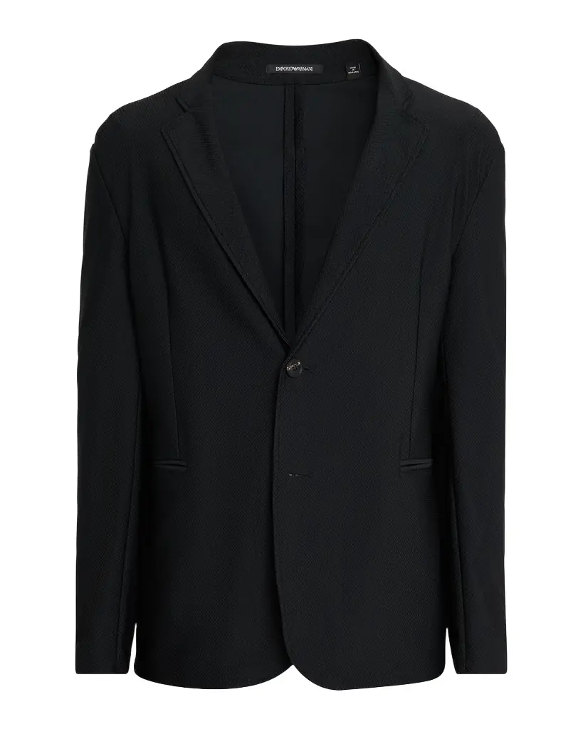 Emporio Armani Men 's Rice Stitch Notch Lapel Sport Coat