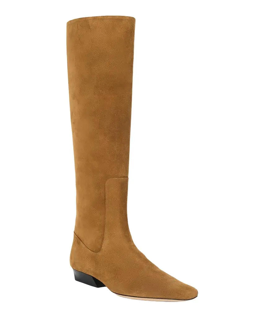 STAUD Wally Suede Flat Knee-High Boots