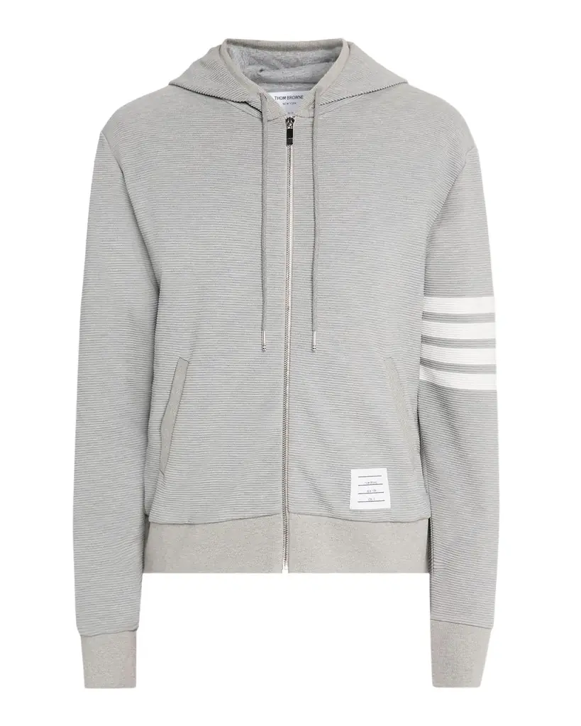 Thom Browne Men 's 4 Bar Ottoman Zip Hoodie