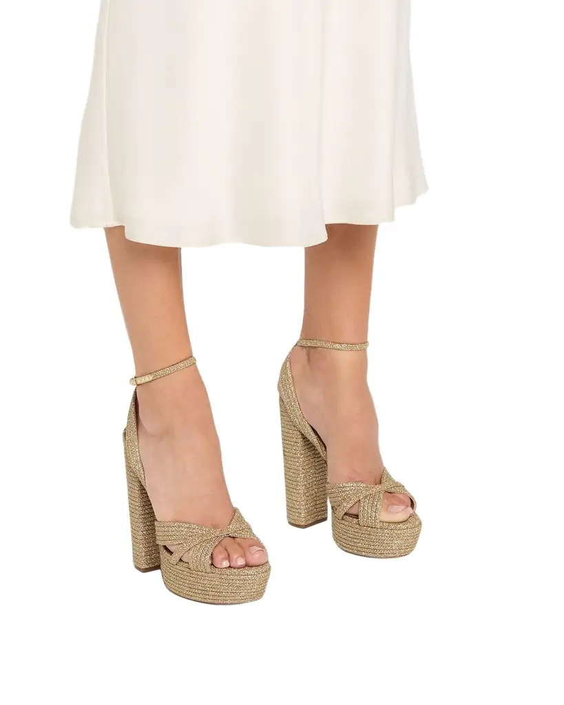 Aquazzura Sundance Lurex Platform Sandals