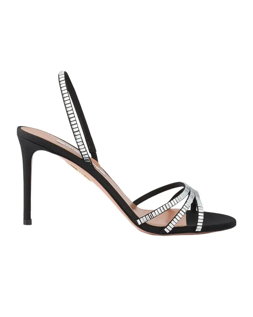 Aquazzura Memoire Crystal Grosgrain Halter Sandals