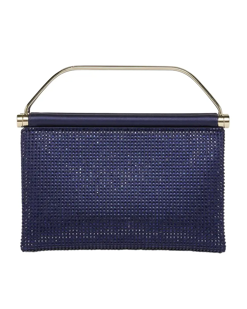 Giorgio Armani Avenue Rhinestone Satin Top-Handle Bag
