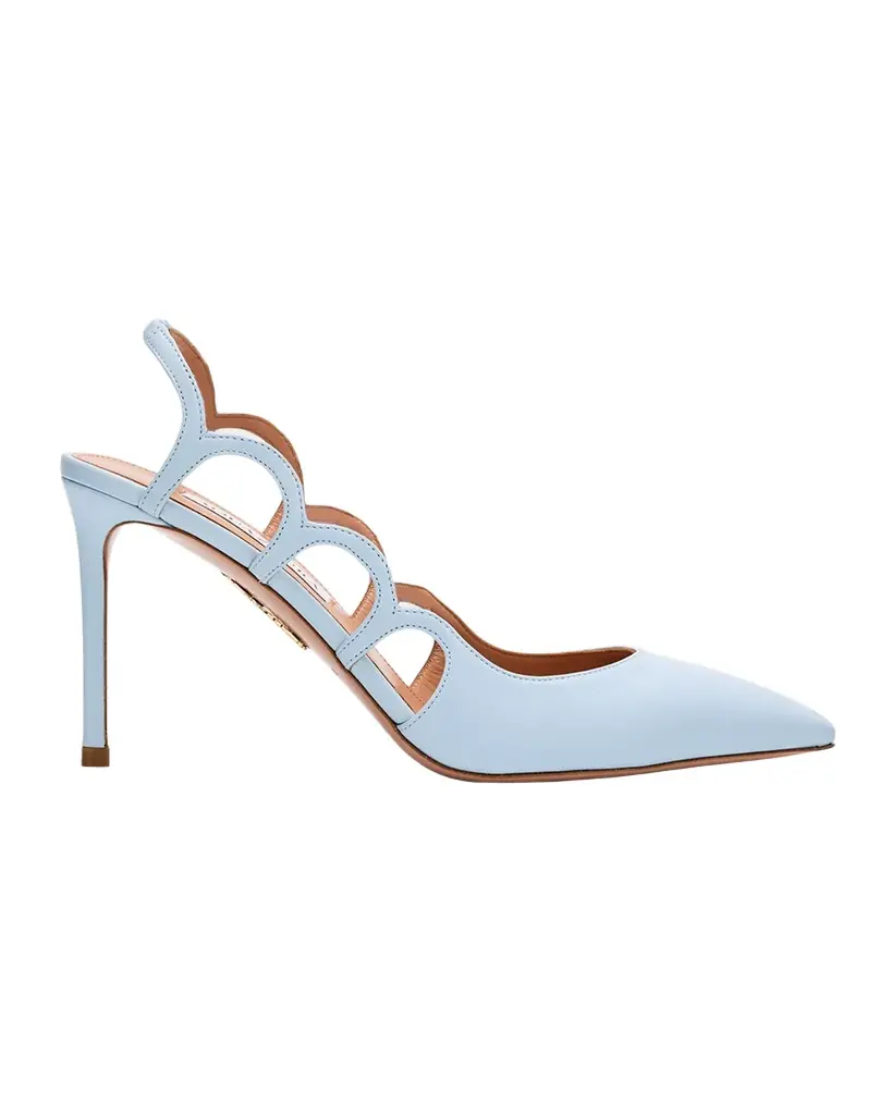 Aquazzura Napa Leather and PVC Endless Love Slingback Pumps