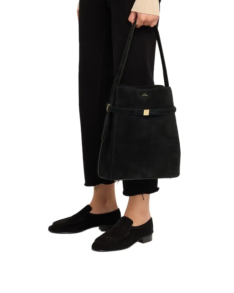 Toteme Belted Suede Bucket Bag