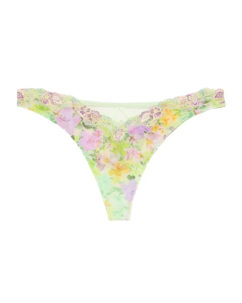 Lise Charmel L 'Amour Au Soleil Floral-Embroidered Tulle G-STring