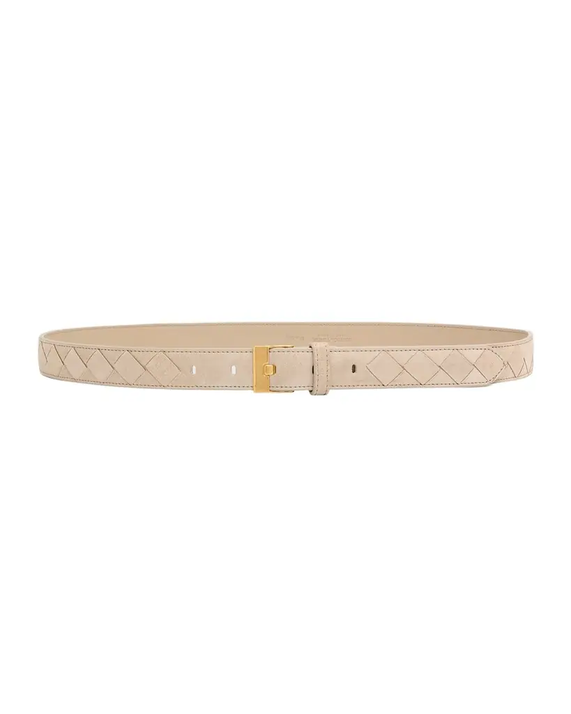 Bottega Veneta Intrecciato Suede Belt