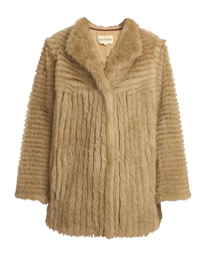 Valentino Garavani Fluted Sheep Shearling Coat