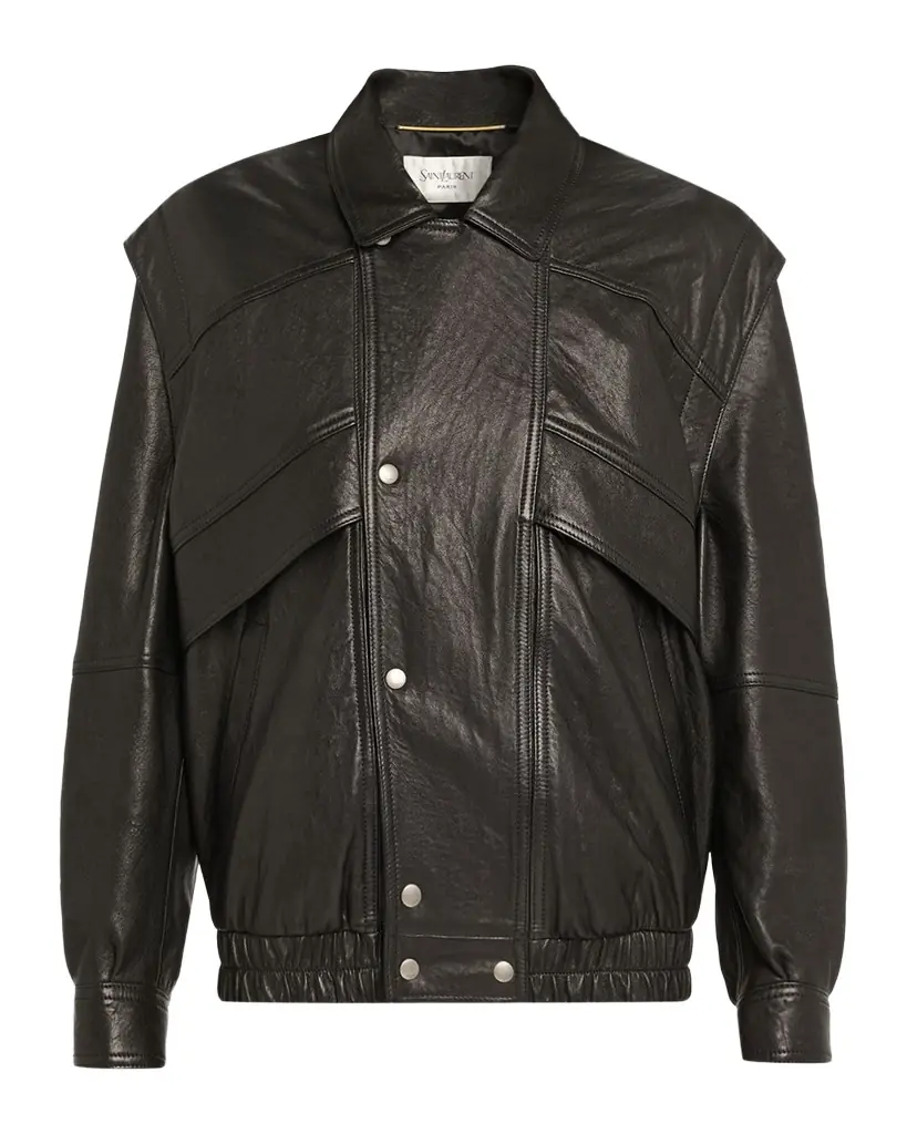 Saint Laurent Leather Bomber Jacket