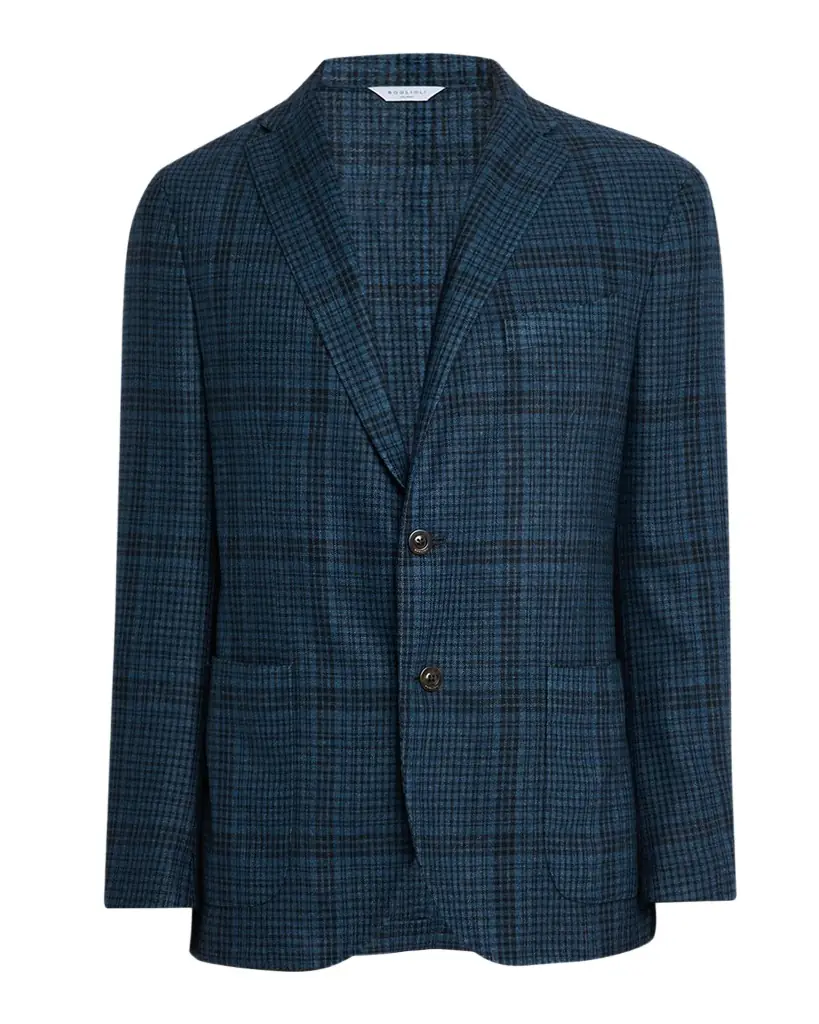 Boglioli Men 's Plaid Wool-Blend Two-Button Blazer
