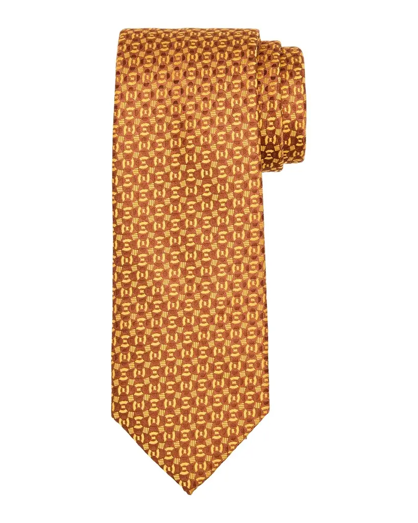 Charvet Men 's Jacquard Woven Geometric Silk Tie