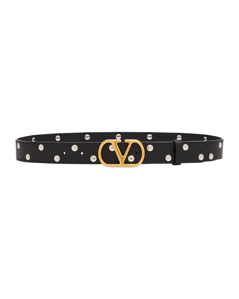 Valentino Garavani VLogo Signature Calfskin Leather Belt, 30mm