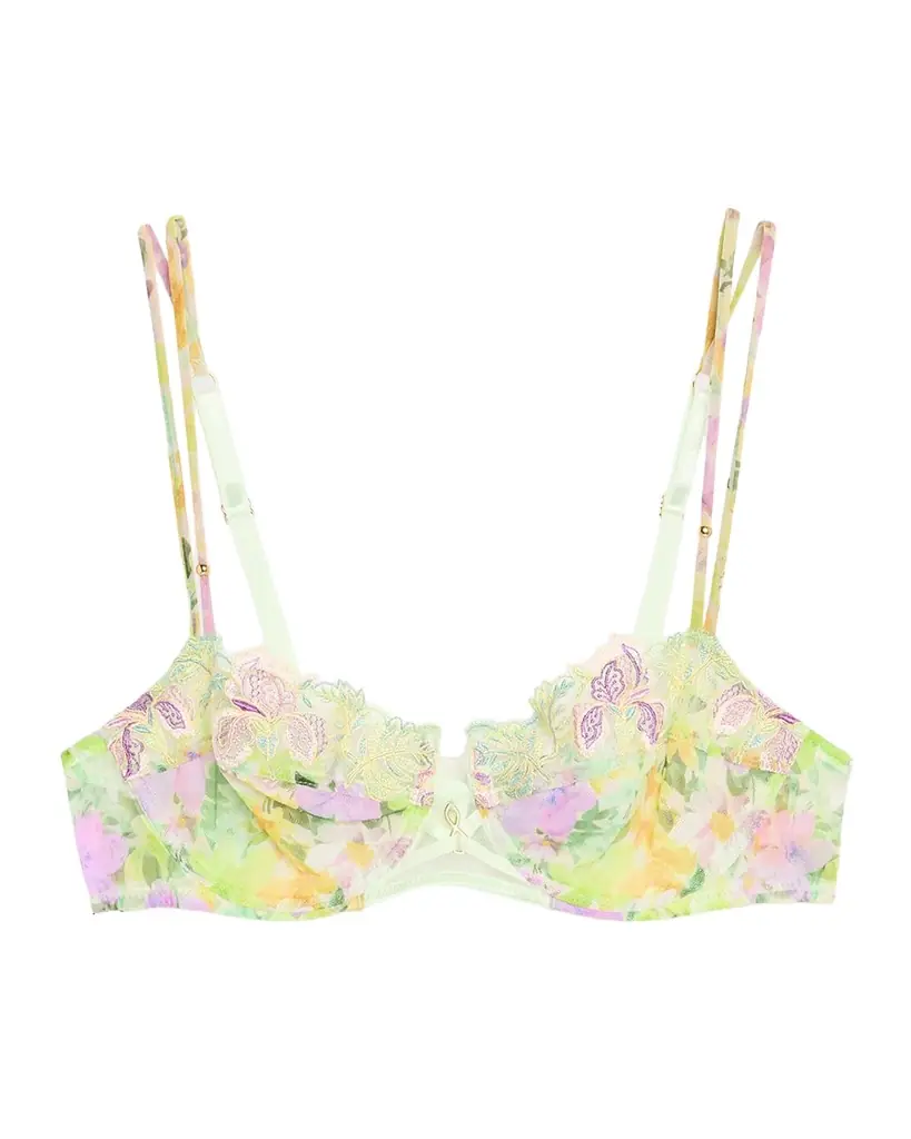 Lise Charmel L 'Amour Au Soleil Floral-Embroidered Tulle Demi Bra