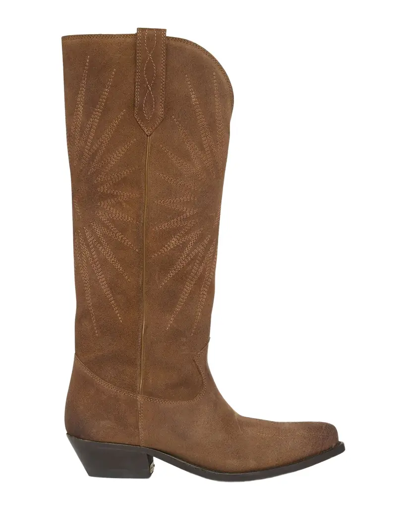 Golden Goose Wish Star Embroidered Suede Western Boots