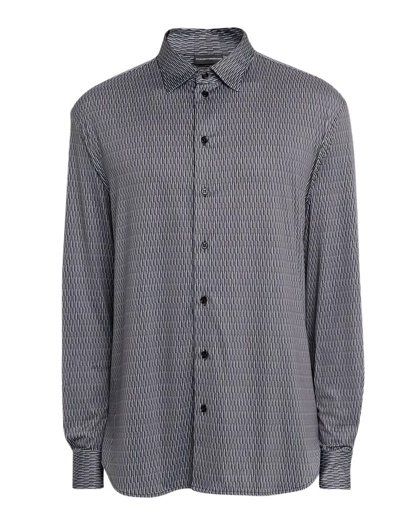 Emporio Armani Men 's Geometric Stretch Sport Shirt