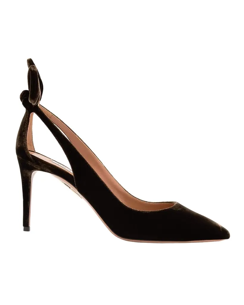 Aquazzura 85mm Velvet Bow Pumps