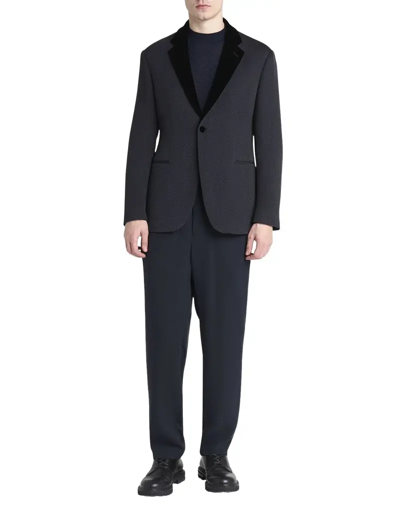 Giorgio Armani Men 's Velvet-Lapel Textured Dinner Jacket