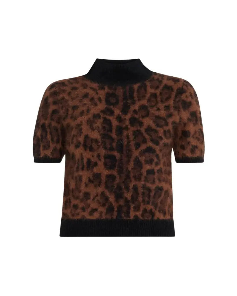 Adam Lippes Ari Leopard Print Brushed Cashmere Sweater