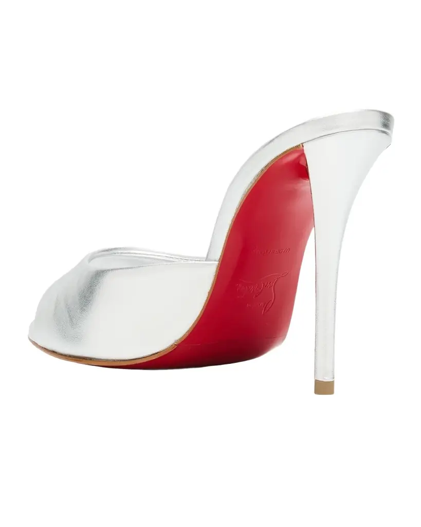 Christian Louboutin 100mm Miss Z Metallic Leather Mule Sandals
