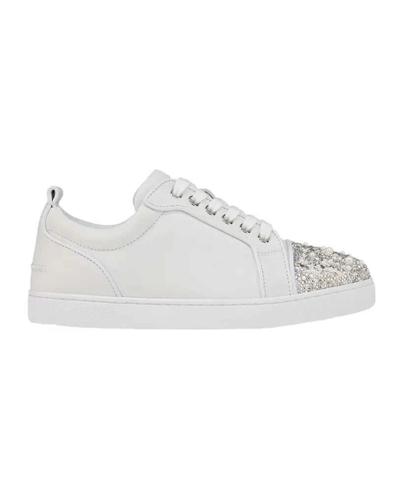 Christian Louboutin Louise Junior Pearly Leather Low-Top Sneakers