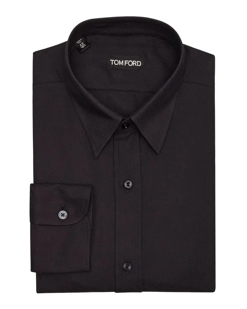 TOM FORD Men 's Textured Cotton-Cashmere Shirt