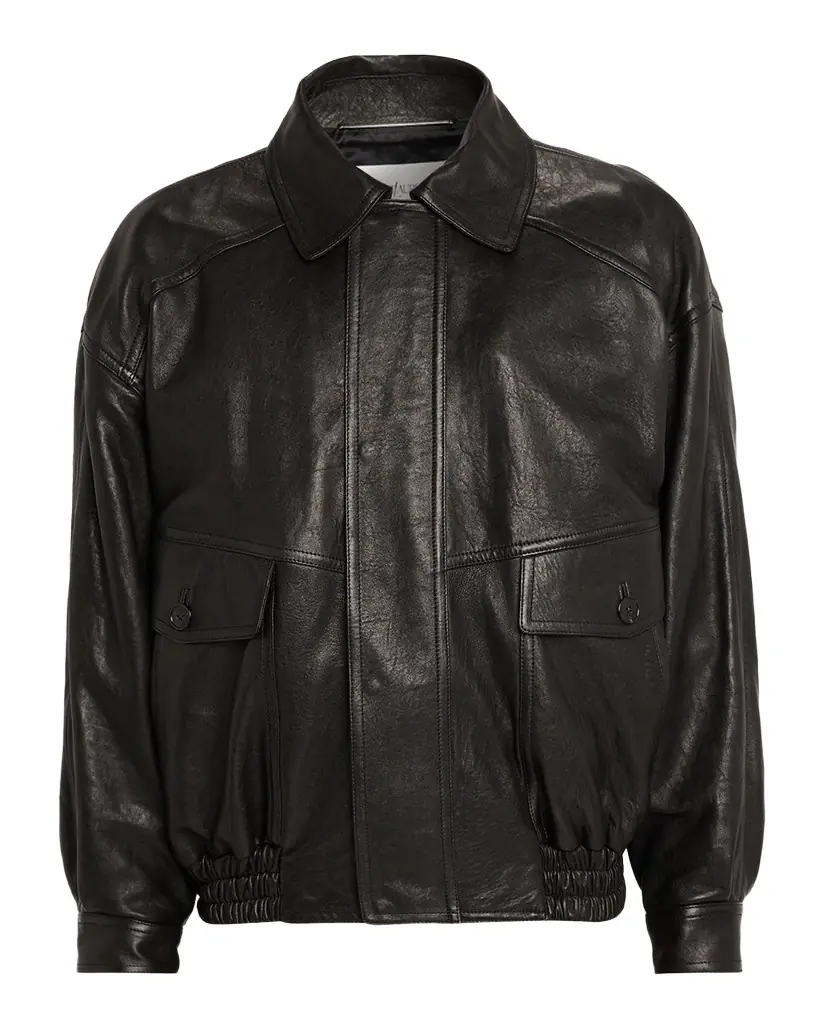 Saint Laurent Men 's Grained Leather Blouson Jacket
