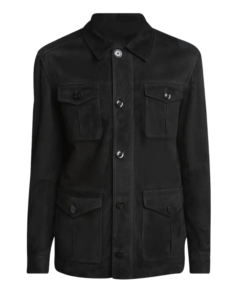 TOM FORD Men 's Suede Four-Pocket Military Jacket