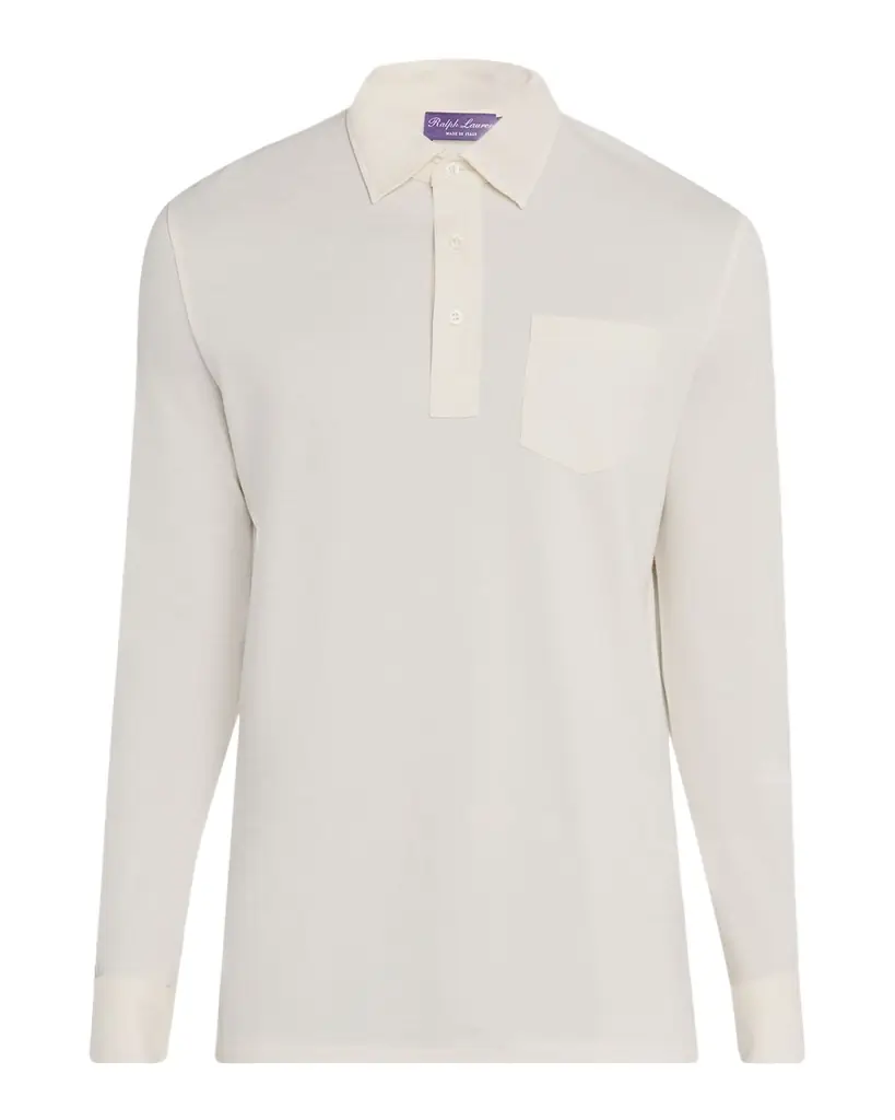 Ralph Lauren Purple Label Cotton-Cashmere Piqué Polo Shirt