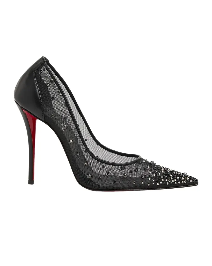 Christian Louboutin 100mm Miss Z Mesh Degrastrass Pumps